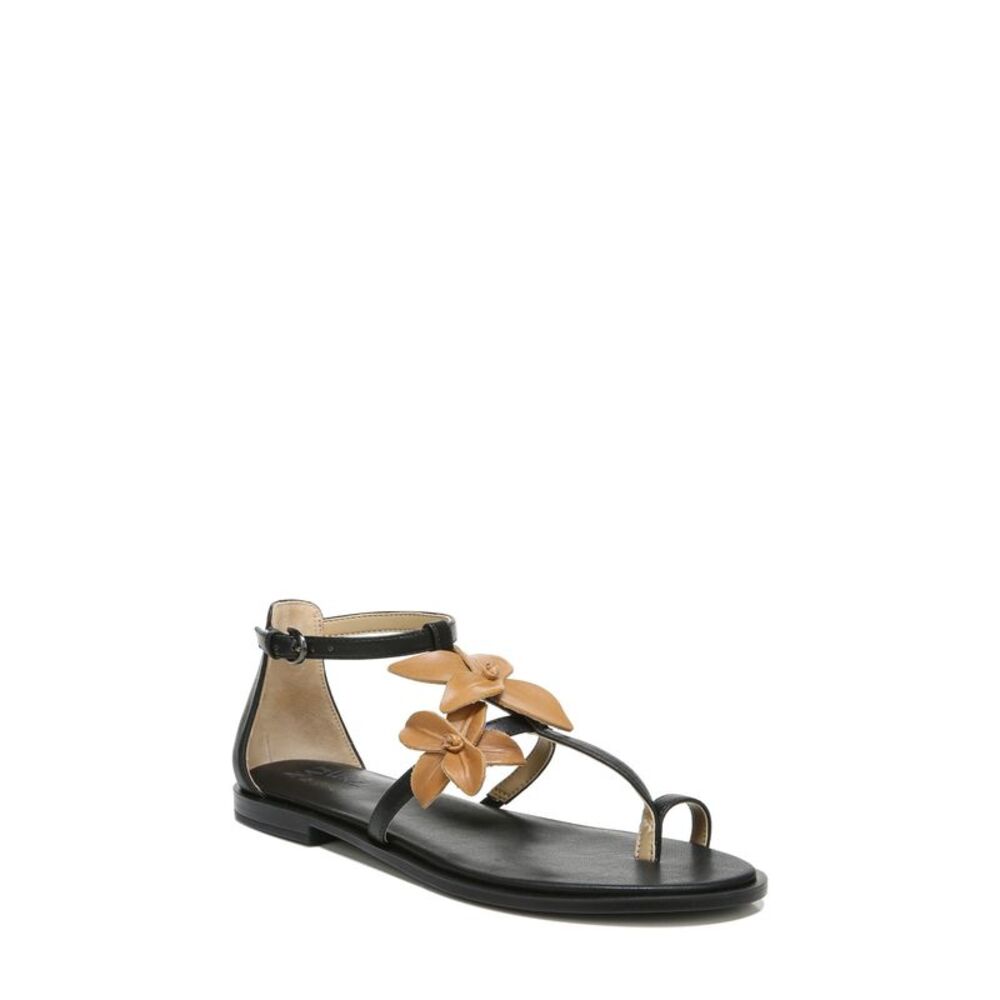 NATURALIZER Womens Black Toe Loop Flower Accents Farah Buckle Thong Sandals 8 M - Picture 1 of 1
